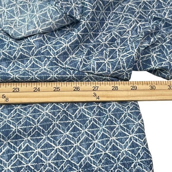 Catherines Womens Plus Size 3X Cold Shoulder Georgette Blue Short Sleeve Top - Picture 9 of 9